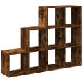 vidaXL Knižnica 3-posch. dymový dub 137,5x29x103,5 cm kompozitné drevo