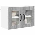 vidaXL Nástenný sklenený kabinet PORTO Sivý Sonoma 60 x 31 x 40 cm