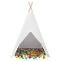 vidaXL Teepee stan Biela 120 x 120 x 150 cm Textil a plast