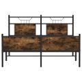 vidaXL Posteľný rám bez matraca dymový dub 150x200 cm kompozitné drevo