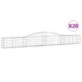 vidaXL Oblúkový gabionový kôš 20 ks 400x30x40/60 cm pozinkované železo