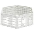 vidaXL 6 panelový psí výbeh 122 x 106,5 x 40 cm Plast Biela Skladací