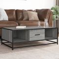 vidaXL Konferenčný stolík sivý sonoma 100x57x35cm kompozit.drevo a kov