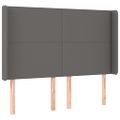 vidaXL Čelo postele so záhybmi sivé 147x16x118/128 cm umelá koža