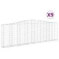 vidaXL Oblúkové gabionové koše 9 ks 400x30x120/140 cm pozink. železo