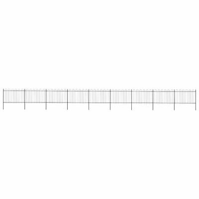 vidaXL Záhradný plot s oblúkom navrchu, oceľový 1506x120 cm, čierny
