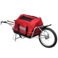 Nákladný vozík za bicykel s jednými kolesom a úložnou taškou