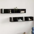 vidaXL Nástenné skrinky 2 ks čierne 99x18x16,5 cm kompozitné drevo