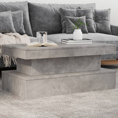 vidaXL Konferenčný stolík s LED svetlami betónovosivý 90x50x40 cm