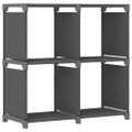 vidaXL Polica s dizajnom 4 kociek sivá 69x30x72,5 cm látka