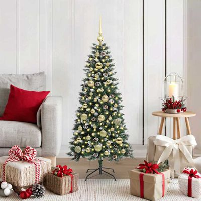 vidaXL Umelý vianočný stromček Zelená 120 cm PVC, plast a oceľ