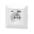 Elektrická zásuvka ORNO OR-AE-13232, 1x 250V s USB a USB-C nabíjačkou pod omietku, biela