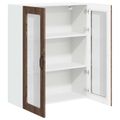 vidaXL Nástenný sklenený kabinet LUCCA Hnedý dub 80 x 31 x 100 cm