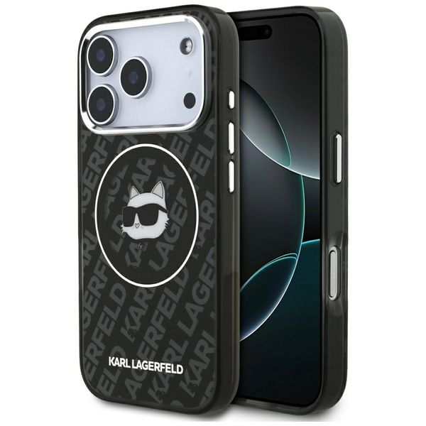 Puzdro Karl Lagerfeld IML Choupette Head Logo MagSafe pre iPhone 17 Pro Max čierne