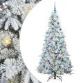 vidaXL Umelý Sklápací Vianočný Stromček Biela 180 cm PE a PVC