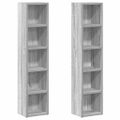 vidaXL CD skrinky 2 ks sivý dub sonoma 21x16x93,5 cm spracované drevo