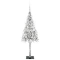 vidaXL Vianočný stromček s 150 LED-i Biela 120 cm PE a oceľ