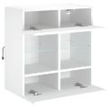 vidaXL TV nástenná skrinka s LED svetlami biela 58,5x30x60,5 cm