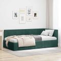 vidaXL Rohový rám postele Tmavozelená 100 cm x 200 cm Zamat