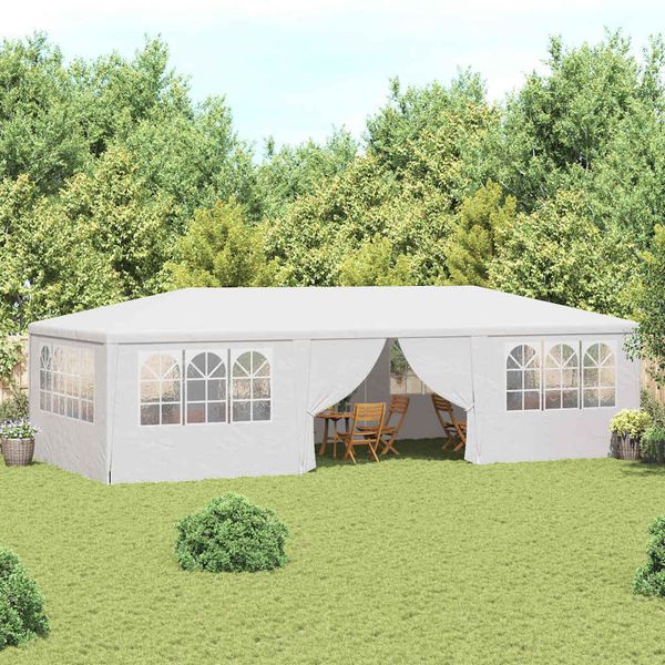 vidaXL Profesionálny párty stan+bočné steny 4x9 m, biely 90 g/m²
