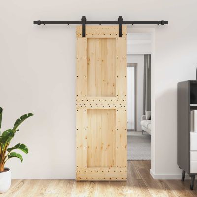 vidaXL Posuvné dvere Prírodná a čierna 70 x 210 cm