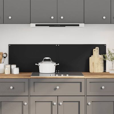 vidaXL Kuchynské zásteny 2ks čierne 70x40 cm tvrdené sklo