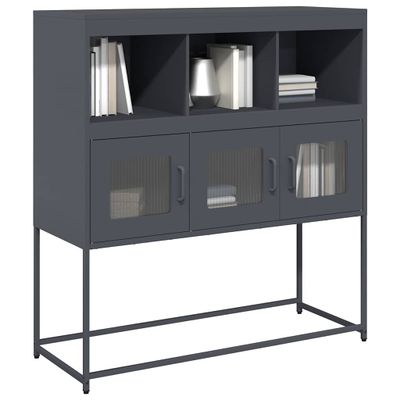 vidaXL Komoda antracitová 100,5x39x107 cm oceľ valcovaná za studena