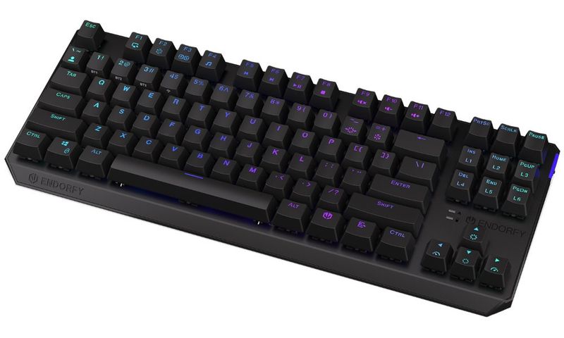 Endorfy herná klávesnica Thock TKL Wireless Black / RGB / black sw. / bezdrôtová / mechanická / US layout / čierna Klávesnica, herná, bezdrôtová, mechanická, Black switche, US layout, ARGB, čierna
