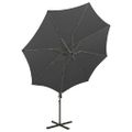 vidaXL Závesný záhradný slnečník s tyčou a LED, antracitový 300 cm