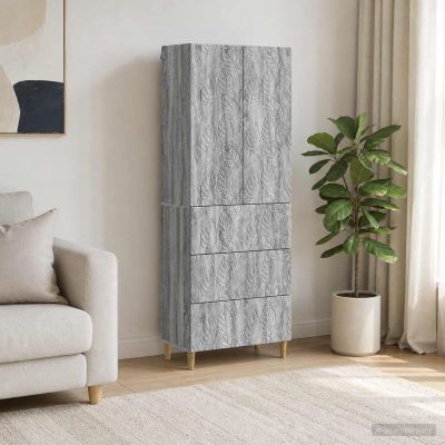 vidaXL Sada skríň 2 ks 66 x 34,5 x 90 cm Kompozitné drevo Sivý Sonoma