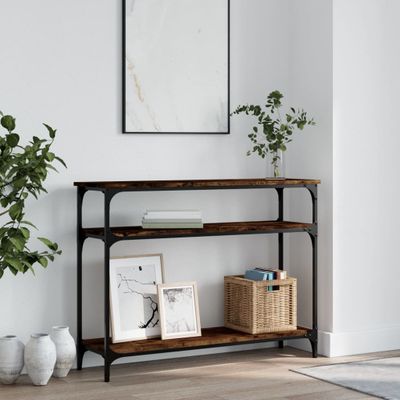 vidaXL Konzolový stolík dymový dub 100x29x75 cm kompozitné drevo
