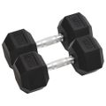 vidaXL Jednoručné činky 2 ks 15 kg celkové liatina