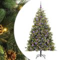 vidaXL Umelý vianočný stromček s pniškami 300 LED Teplá biela Zelená