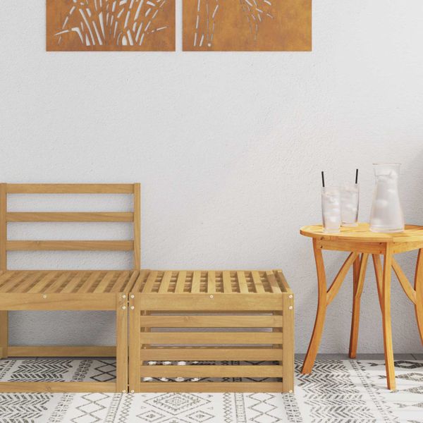 vidaXL Vonkajší taburet Pevné akáciové drevo Biela 59 x 59 x 37 cm