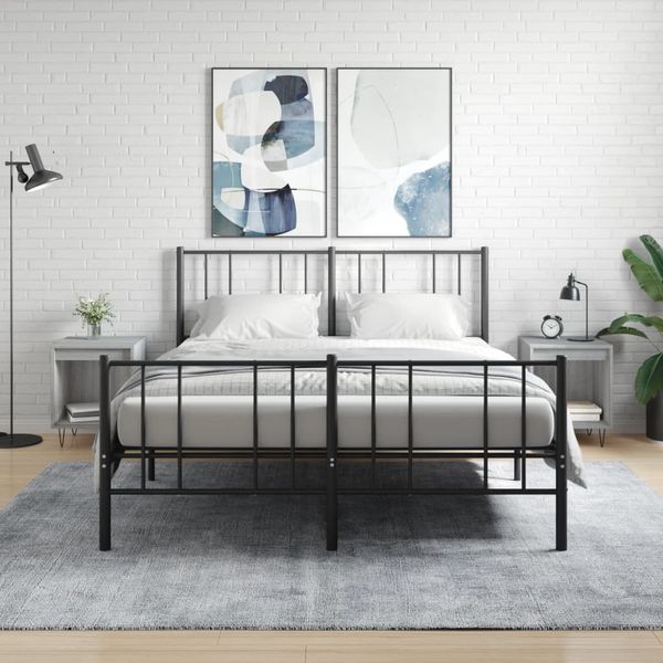 vidaXL Nočné stolíky 2 ks sivý dub sonoma 40x35x50 cm kompozitné drevo