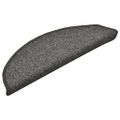 vidaXL Schodové rohože 15 ks 56x17x3 cm tmavošedé polkruhové
