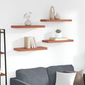 vidaXL Stenná polica Nástenná montáž 4 ks Červená 60 x 23,5 x 3,8 cm
