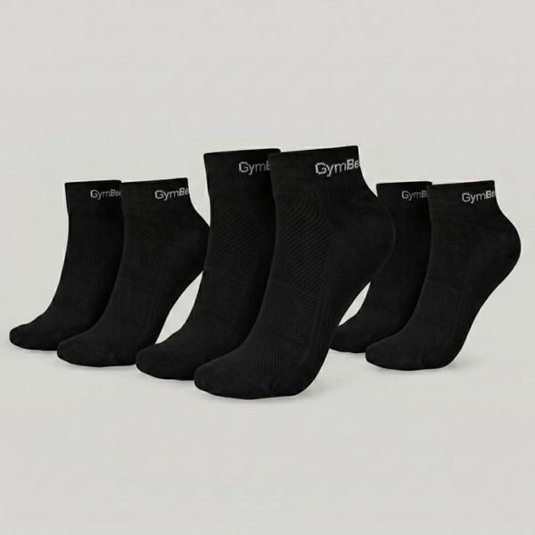 Ponožky Quarter 3Pack Black - GymBeam, veľkosť L