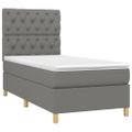 vidaXL Posteľný rám boxsping s matracom tmavosivý 80x200 cm látka