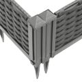 vidaXL Záhradný kvetináč s kolíkmi bledosivý 362,5x42,5x28,5 cm PP