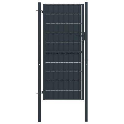 vidaXL Plotová brána PVC a oceľ 100x204 cm antracitová