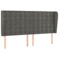 vidaXL Čelo postele so záhybmi tmavosivé 203x23x118/128 cm zamat
