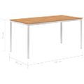 vidaXL Záhradný jedálenský stôl 160x80x75 cm teakový masív a nehrdzavejúca oceľ