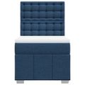 vidaXL Posteľný rám boxsping s matracom modrý 80x200 cm látka