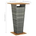 vidaXL Barový stôl sivý 60x60x110 cm polyratan a akáciový masív