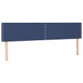 vidaXL Čelo postele s LED modré 160x5x78/88 cm látka