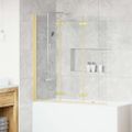 vidaXL Skladací sprchový kút Zlatá 130 x 138 cm ESG sklo a hliník