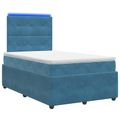 vidaXL LED boxspring posteľ s matracom Modrá 120 x 200 cm Zamat