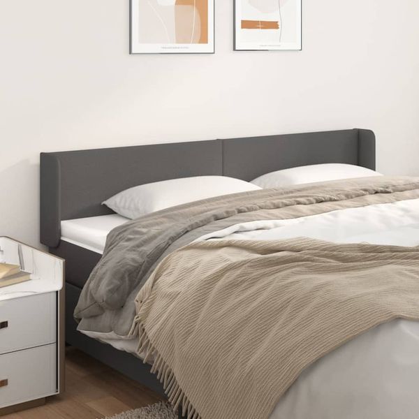 vidaXL Čelo postele so záhybmi sivé 183x16x78/88 cm umelá koža