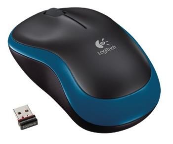 Logitech bezdrôtová myš Wireless Mouse M185, optická, 3 tlačidlá, modrá, 1000dpi